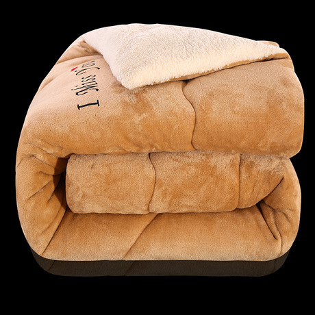 爆款羊羔绒法兰绒秋冬被子加厚保暖双面绒学生单双人宿舍被褥批发|ms