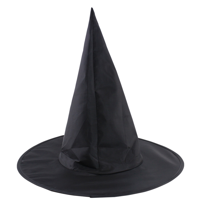 万圣节帽子黑色牛津布巫师帽化妆服饰道具哈利波特魔法女巫巫婆帽