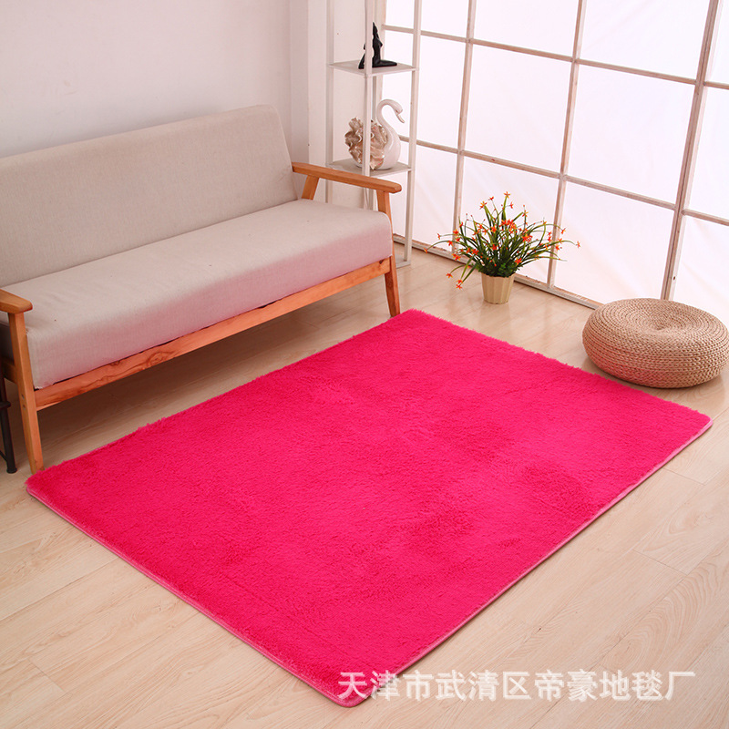 Alfombra de Pelo Largo de Seda Sintética para Sala de Estar, Dormitorio, Junto a la Cama, Resistente a las Manchas y Fácil de Cuidar, Alfombra de Dormitorio