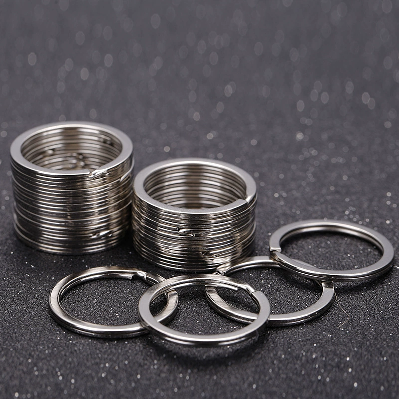 Заводская поставка никелированное 1,5x25 мм плоское кольцо Металлическое кольцо для ключей подвесное кольцо для ключей Пряжка для ключей