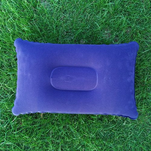 Wholesale outdoor flocking pillow rectangular inflatable pillow travel camping portable nap companion square pillow