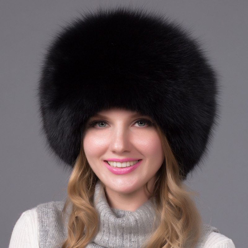 Buy quality Fox Fur Fur Hat Whole Skin Mongolia Hat Leather Top