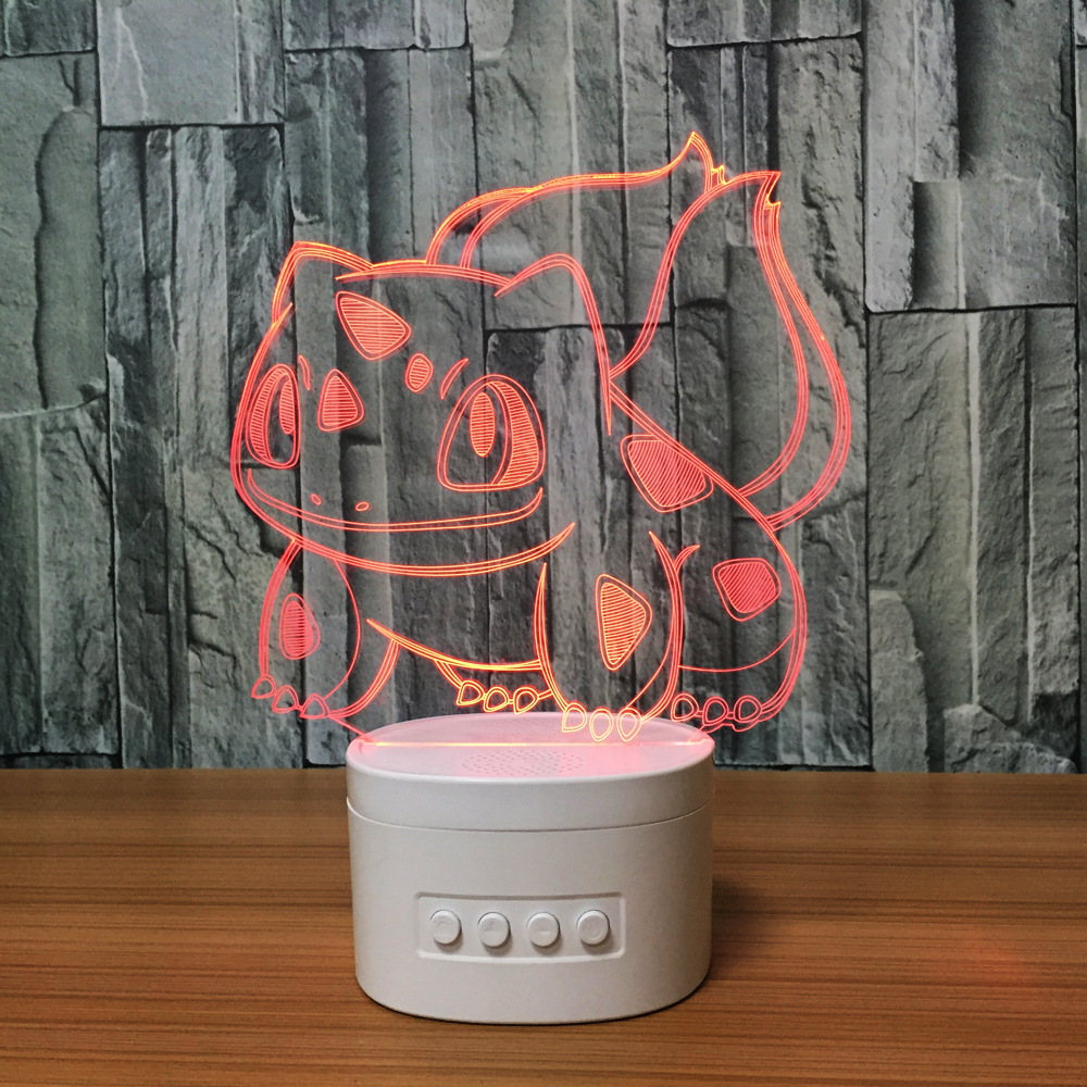 3d led灯 蓝牙音箱灯五色变光妙蛙种子小夜灯