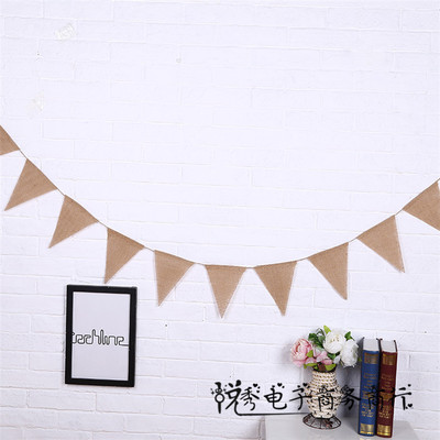 direct deal Linen Pennant 13 slice diy Arts and Crafts Christmas Wedding celebration party ornament Banners