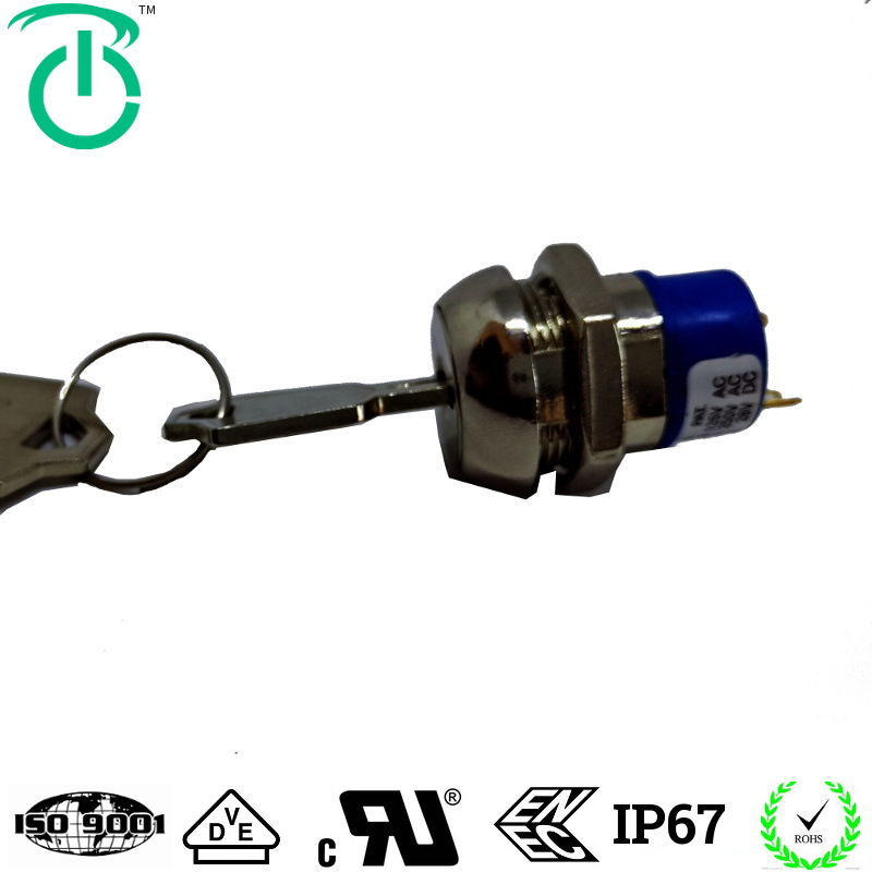 多档位进口开孔12mm多档位金属电源电锁 