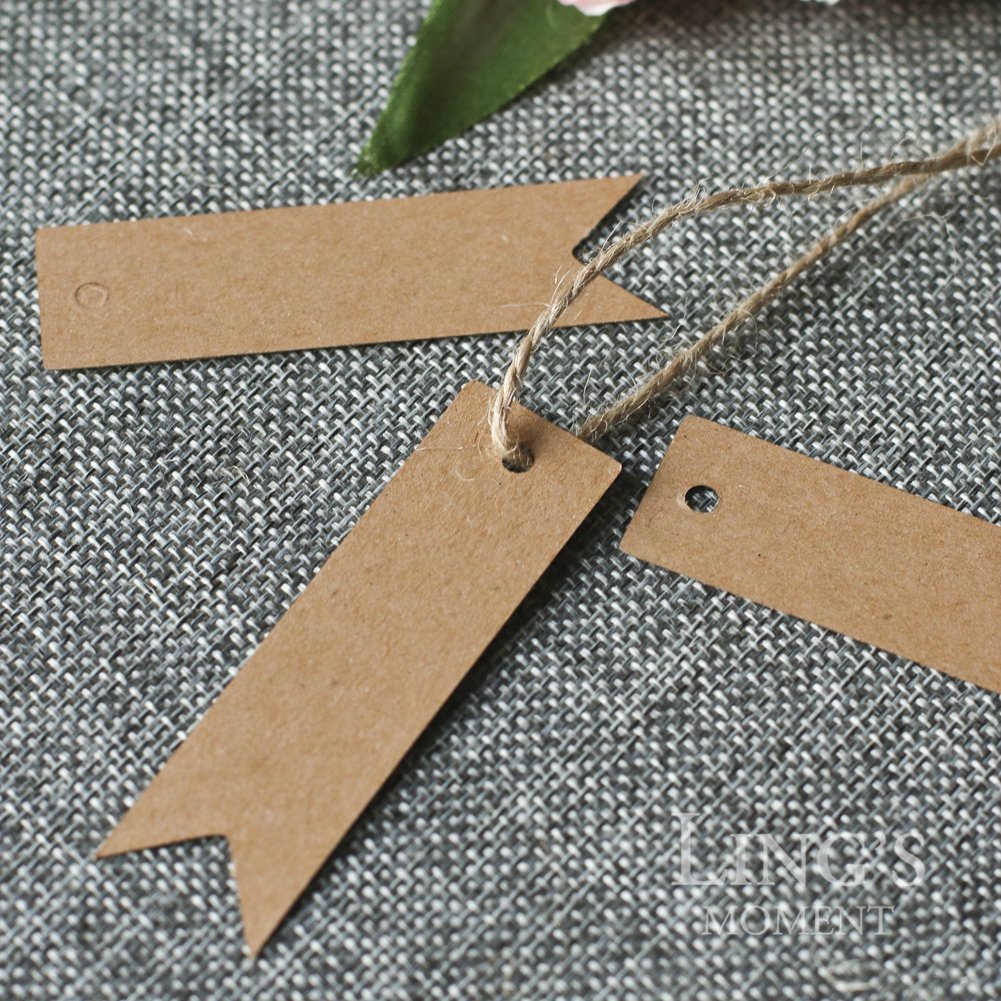 热销DIY 100PCS 空白牛皮纸鱼尾吊牌烘焙礼物包装 标签留言卡片