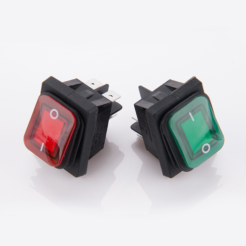 进口防水开关 船型开关 RL2/4脚2档带灯船型开关  220V