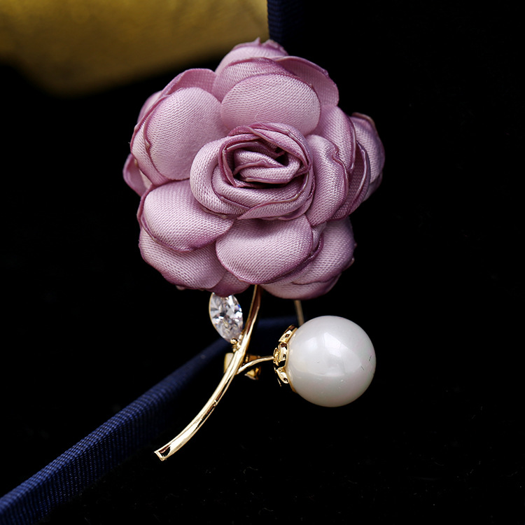 2018 Broche Pin De Tela Simple Rosa Delicada Accesorios Elegantes Accesorios Retro Accesorios De Suéter De Abrigo display picture 15