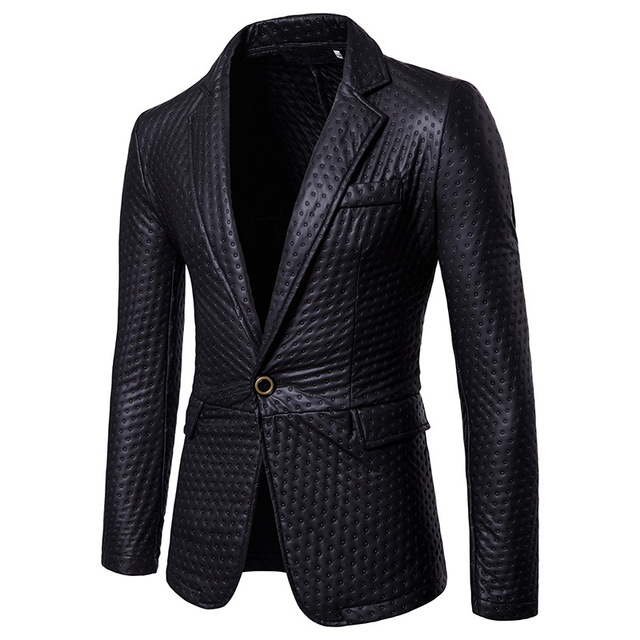 Men’s Suit Pure Color Thickened Quilt Cotton Compound Dot Embossing