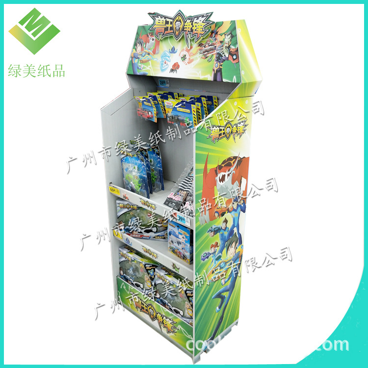 商超创意促销陈列架玩具纸展示架落地式纸促销架