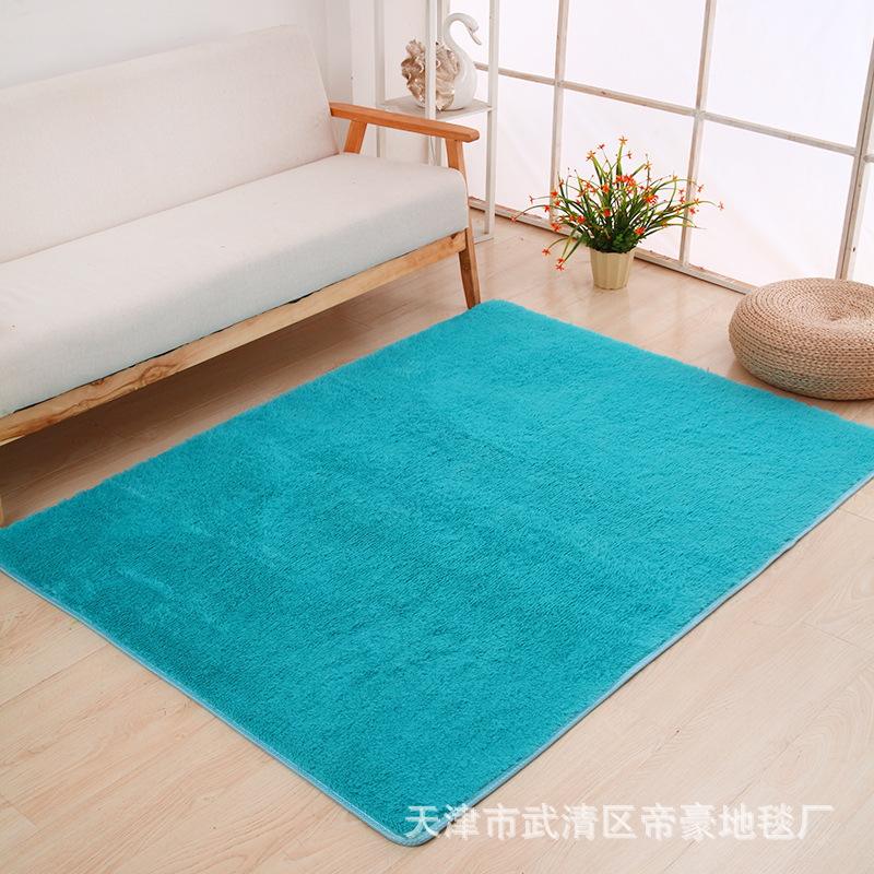 Alfombra de Pelo Largo de Seda Sintética para Sala de Estar, Dormitorio, Junto a la Cama, Resistente a las Manchas y Fácil de Cuidar, Alfombra de Dormitorio