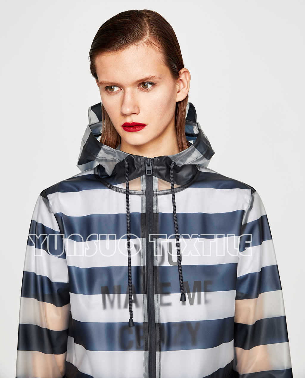 横条纹数码印花TPU膜 面料 防水雨衣雨伞面料 宠物雨衣围兜罩衫