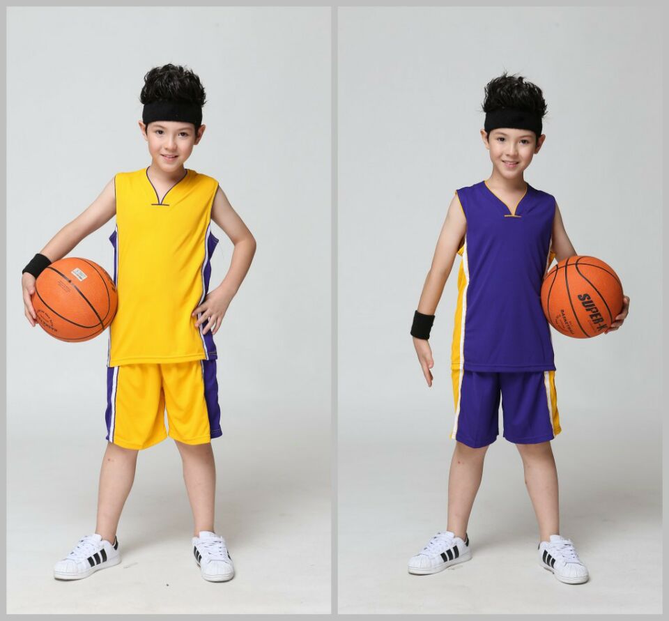 NBA湖人款光板篮球服套装球衣DIY训练营篮球衣篮球比赛服印制-阿里巴巴