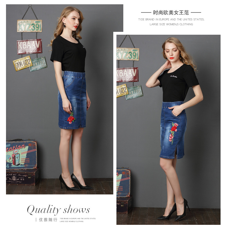 embroidered mid skirt   NSDT20355