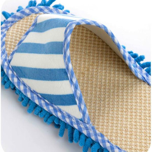 雪尼尔懒人擦地拖鞋珊瑚绒条纹可机洗拖鞋清洁地板可拆洗擦地拖鞋