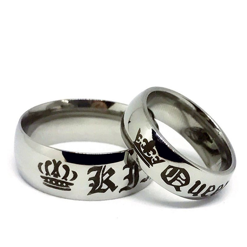 1 Piece Simple Style Letter Titanium Steel Plating Unisex Rings