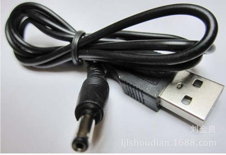 厂家供应4.2V18650锂电池万能充电器USB3.5mm数据线 手电筒充电线
