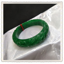 干青玉镯批发 绿手工雕花手镯手环销售 可以适合佩戴把玩款