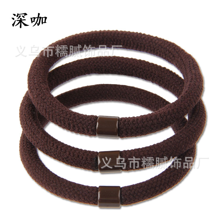 44# dark coffee mesh high elastic hair rope