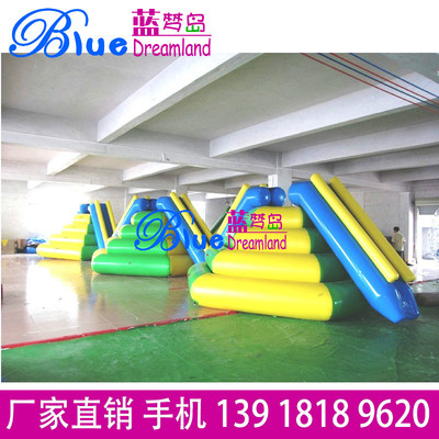 户外大型充气水上滑梯 水上冰山充气水上玩具支架水池儿童乐园|ru