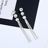 Fashionable cute earrings with tassels, Korean style, wholesale