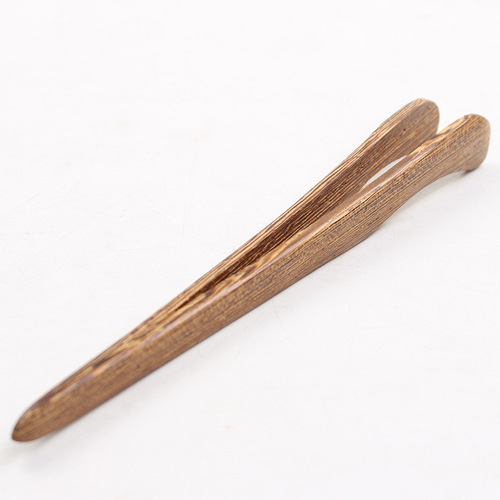 Manufacturer wholesale ebony solid wood tea clips chicken wing wood rosewood tea set accessories tea clips support design