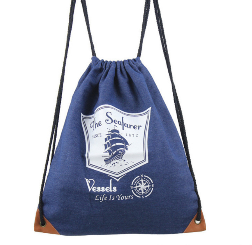 厂家帆布背包袋定制 棉布双肩包袋定做广告涤纶束口袋现货印logo