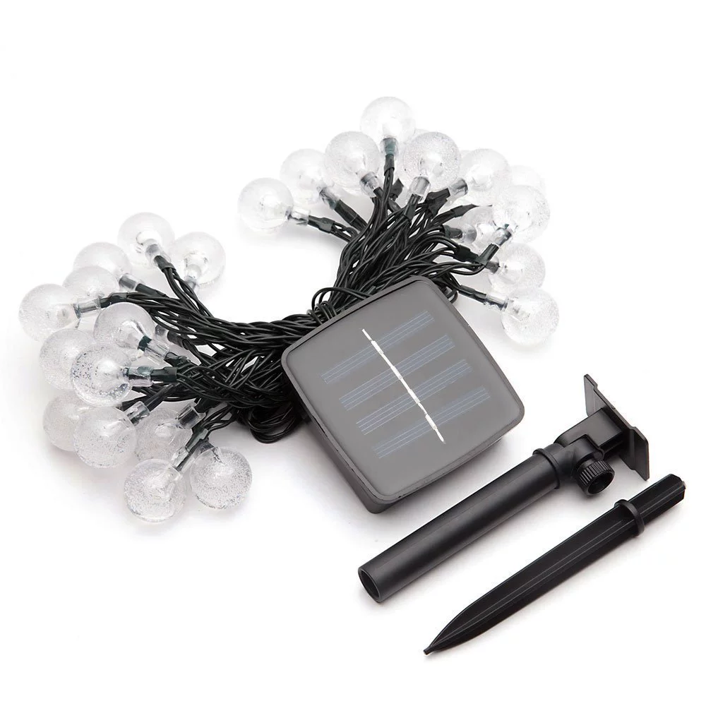Светодиодная гирлянда на солнечных панелях 30 светодиодов, Boom Ball Ball String, гирлянды на Рождество, светящиеся гирлянды для дерева, свадьбы, светодиодные гирлянды