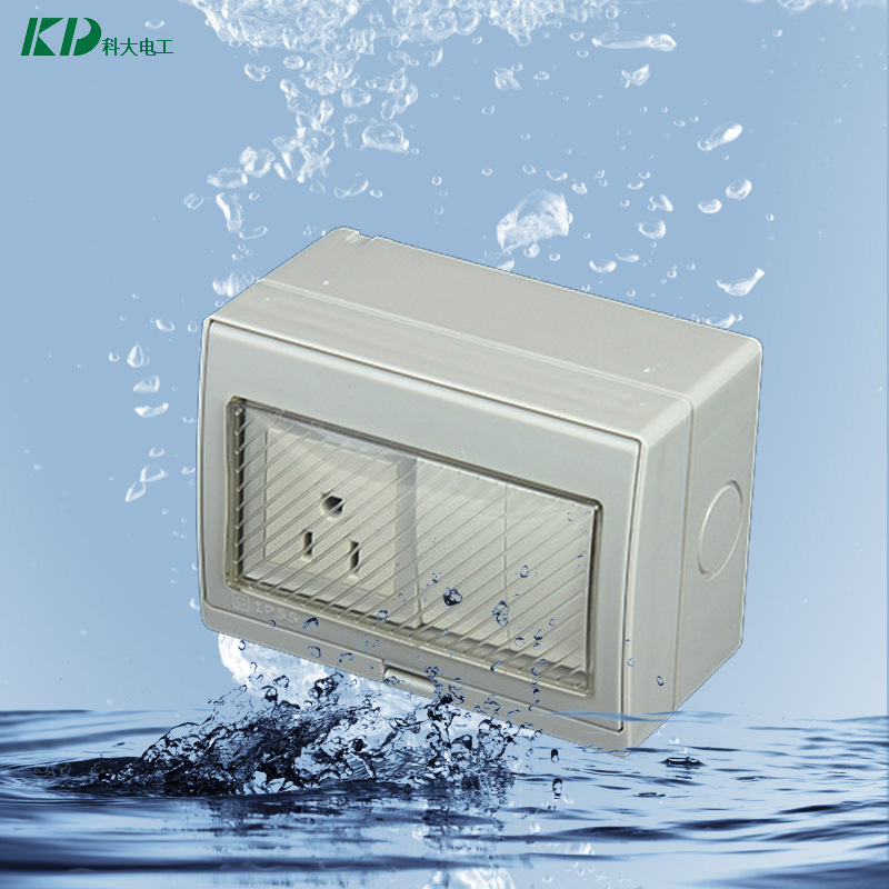 供应一位美标带两位防水插座开关户外防暴雨插座开关明装墙壁插座
