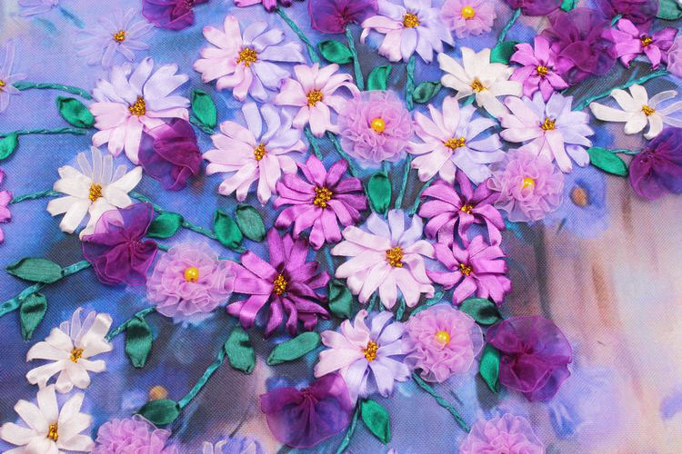 Mo Yan Ran sala de estar entrada de la sala de estar pintura decorativa Oujin nianhua bordado de cinta de color directo de fábrica de impresión colgante pintura púrpura