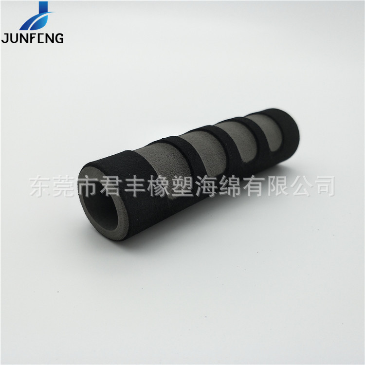 君丰供应 手指印EVA橡塑发泡海绵护套 运动器材双色橡塑NBR手把套