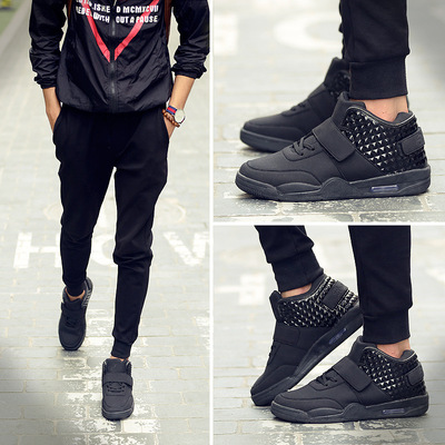 篮球鞋男高帮战靴青少年学生鞋运动鞋耐磨气垫底减震防滑透气球鞋|ru