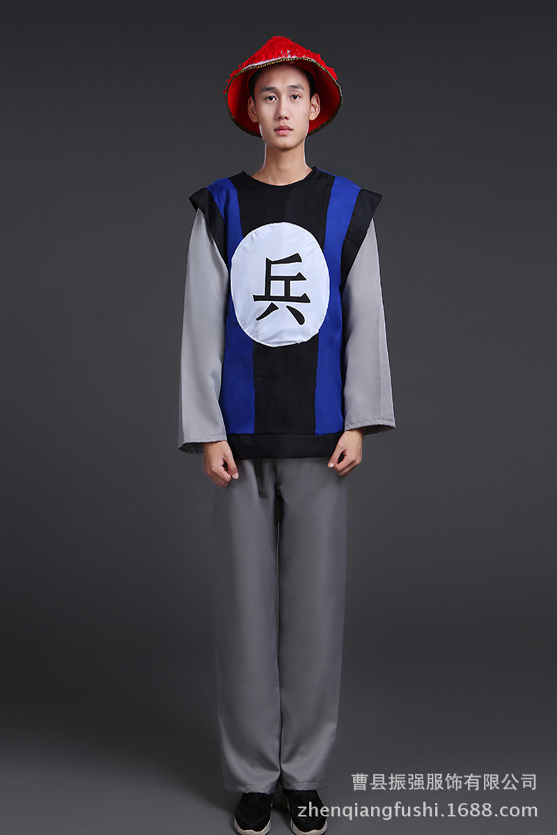 新款清兵服装衙役影视演出戏服狱卒兵服清朝卫服兵服马甲清朝官服 阿里巴巴 