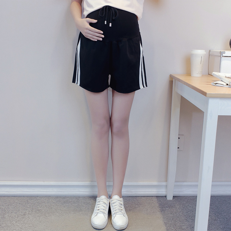 [Clearance No Return No Change] Korean version of maternity pants summer fashion sports lace-up belly pants shorts