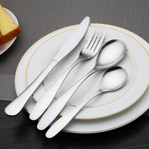 Manufacturer wholesale stainless steel tableware, soup spoon, hotel supplies, thickened ice cream spoon, knife and fork, stainless steel knife, fork and spoon
