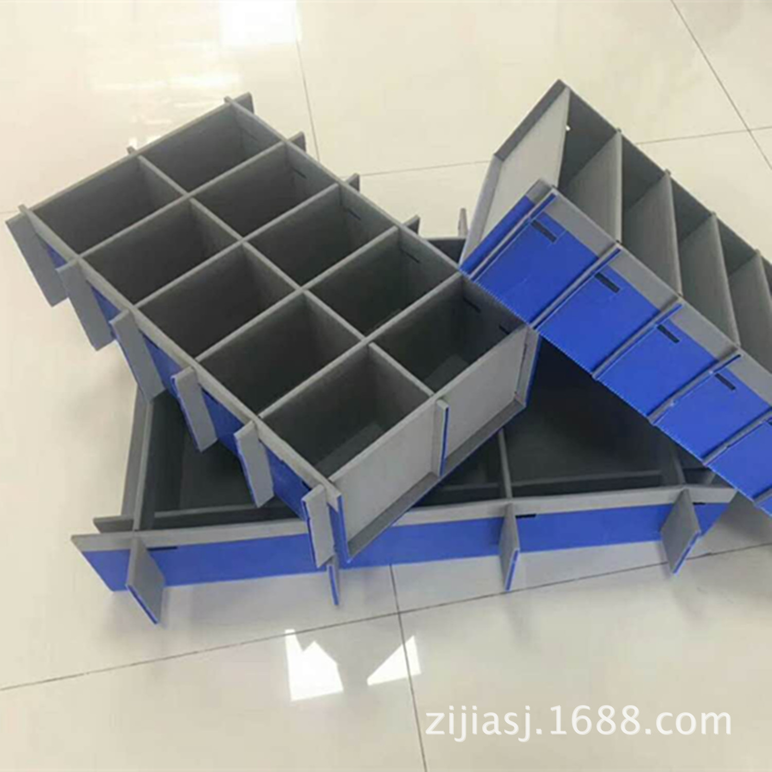 东莞樟木头中空板定制中空板刀卡骨架箱防水塑料蓝色万通板刀卡