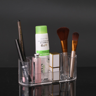 外贸高档水晶收纳盒桌面彩妆化妆品收纳盒座透明防水梳妆台收纳盒|ms