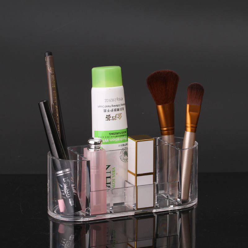 外贸高档水晶收纳盒桌面彩妆化妆品收纳盒座透明防水梳妆台收纳盒|ms