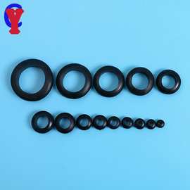 阻燃过线圈 黑色双面护线圈电线保护套过线圈护口现货护线圈