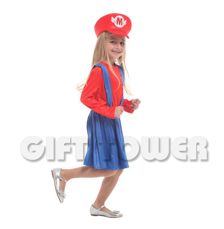 超级玛丽马里奥套装小女水管工舞台表演服装 儿童超人动物猪e道服G-0258 舞台服、表演服详情图5