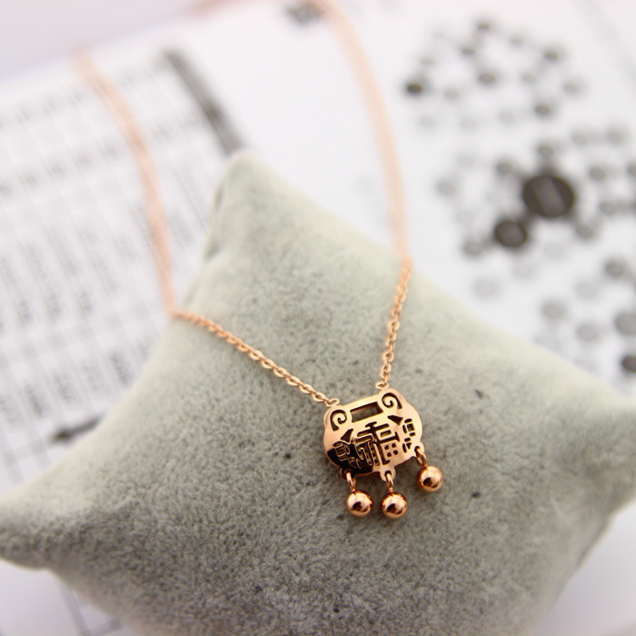 Золотой, замок долголетия, розовое золото