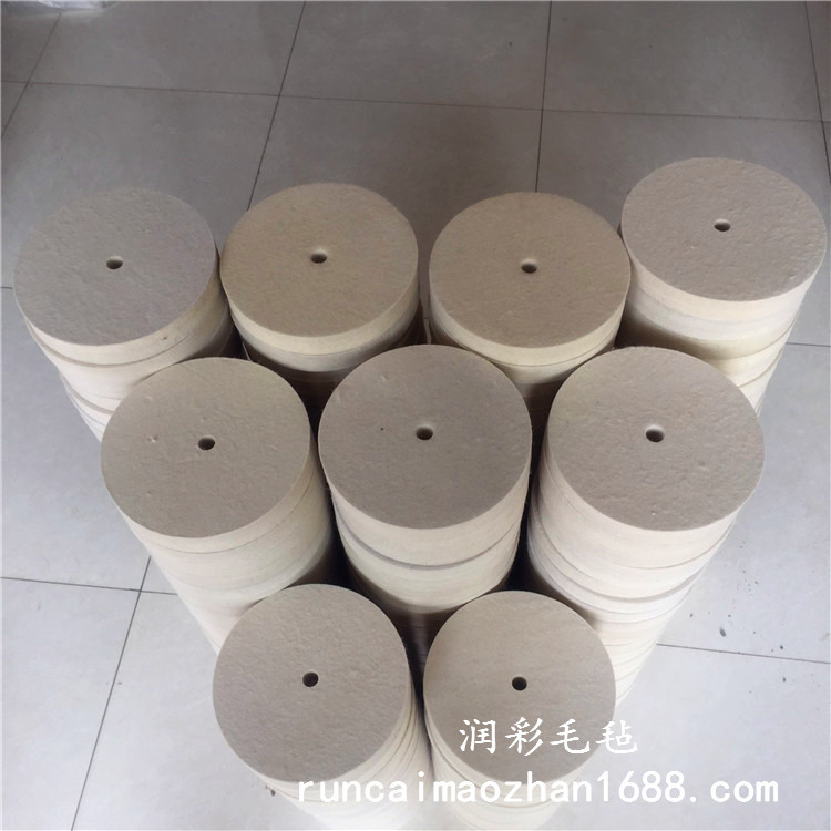 供应毛毡抛光轮质细白羊毛毡轮玻璃不锈钢陶瓷毛毡抛光轮