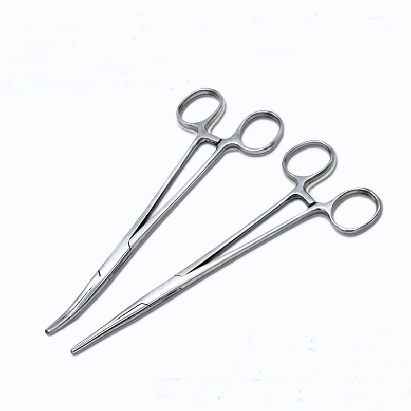 包邮不锈钢止血钳持针 弯/直头 渔具 拔耳毛钳 取勾摘勾器 器械包