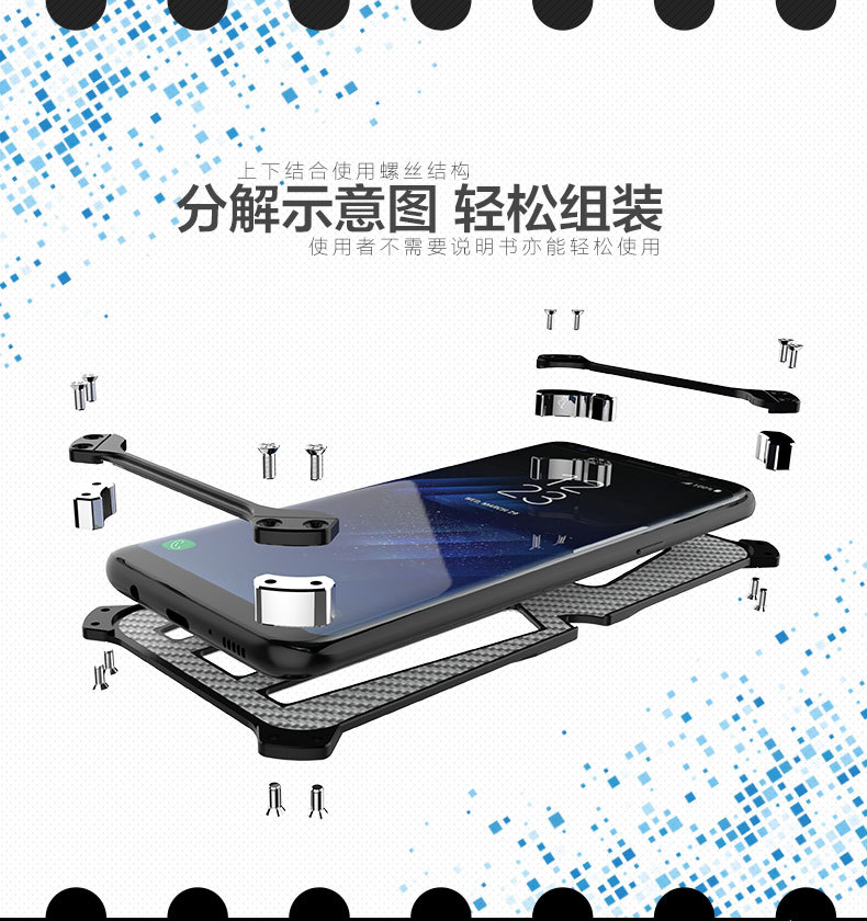 CECIL Spider-Man Aerospace Aluminum Shockproof Metal Shell Case Cover for Samsung Galaxy S8 Plus & Galaxy S8