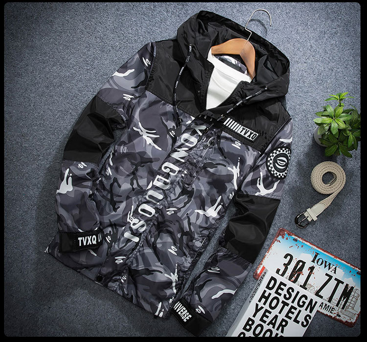 Fashion Men's Spring Brand Clothing 3m Reflective Male Camouflage Jacket Coat