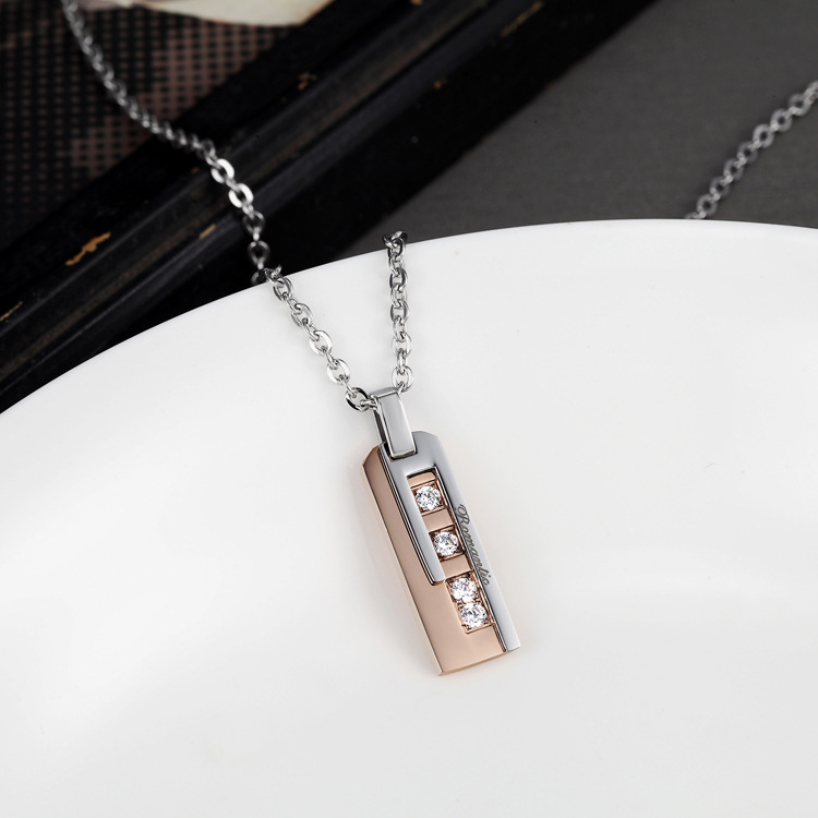 Occident and the United States Titanium steel Diamond necklace (Female models)NHZH0349-Female models