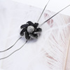 Fashionable universal cute sweater, long demi-season necklace, clothing, accessory, Korean style, flowered