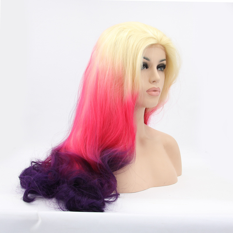 NEWLOOK W1096 nuevo cabello rizado de color estilo peluca de cabello largo peluca de encaje enseñanza peluca