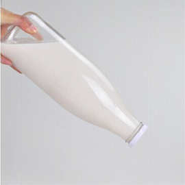 1000ml透明玻璃牛奶瓶马口铁盖密封牛奶杯酸奶瓶保鲜豆浆瓶可logo