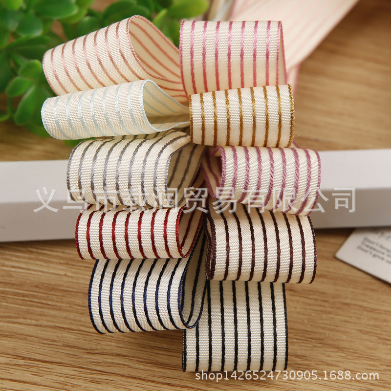 Colorful Ribbon Striped DIY Handmade Hair Accessory Dyeing Ribbon Clothing Accessory Gift Bouquet Packaging